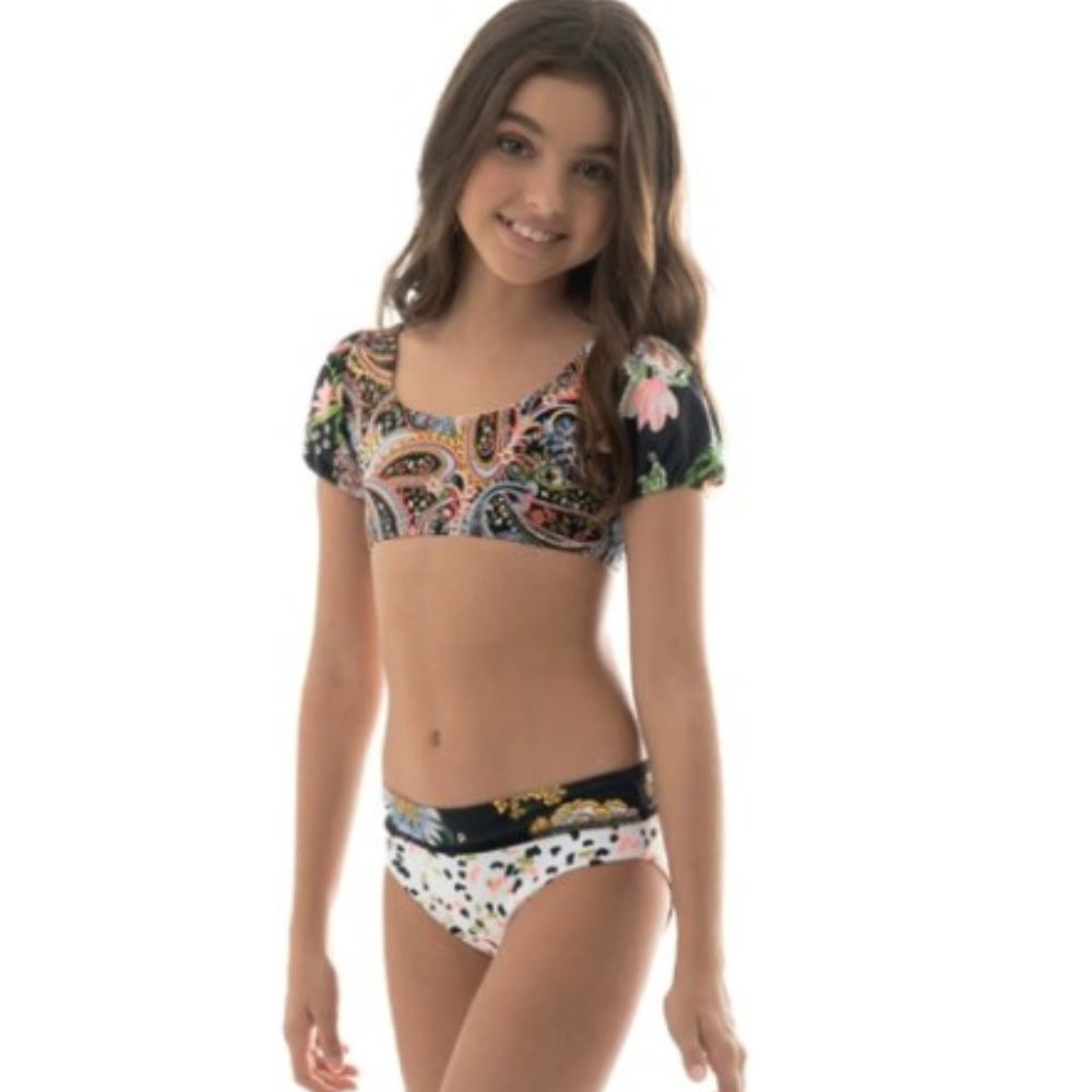 Maaji Kids Black Bouquet Nights Bikini Set